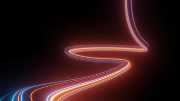 3d render motion line of speed and power or light trails. High-speed light with curve movement beam. 5G Technology fast and futuristic background. Abstract motion blur. photo