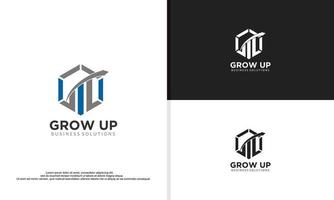logo illustration vector graphic of grow up investment.
