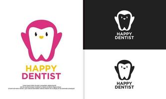 logo illustration vector graphic of penguin combined with teeth. fit for dental, dentist, etc.