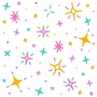 Cute Confetti Sprinkle Sparkle Firework Glitter Star Ditsy Shine Small Polkadot Dot Line Abstract Hand Drawing Cartoon Colorful Pastel Seamless Pattern Background for Party Celebration