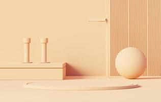 3d render abstract display podium platform for product presentation and advertising. Minimal scene backdrop with clean design. Vacant pedestal for mock up. Empty stage with pastel color for cosmetic. photo