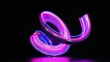 3d render motion line of speed and power or light trails. High-speed light with curve movement beam. 5G Technology fast and futuristic background. Abstract motion blur. photo