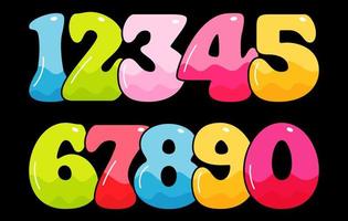 Cartoon Fun style free, Vector Number design set free, Colorful Number set, Funny Number, Cute Number, Number vector