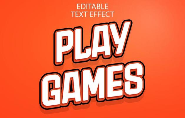 Play Games 3d editable text effect, free, Editable text style effect free, Editable font style