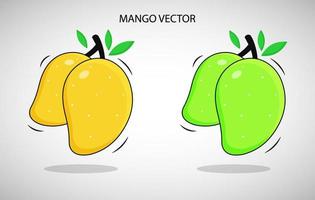 ilustración de vector de mango gratis, vector de mango rojo y verde, vector de mango plano, dibujo de mango colorido, icono de fruta de mango