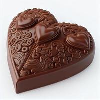 Close up shot of Chocolate for Valentine's Day background with copy space. Gift ideas for Valentine. photo