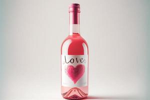 Close up shot of wine for Valentine's Day background with copy space. Gift ideas for Valentine. photo