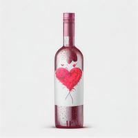 primer plano de vino para el fondo del día de san valentín con espacio de copia. ideas de regalos para san valentin. foto