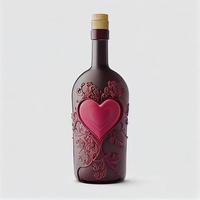 Close up shot of wine for Valentine's Day background with copy space. Gift ideas for Valentine. photo