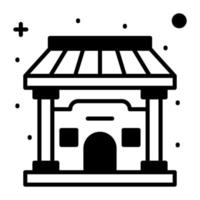 Chinese religious building vector design, trendy style icon