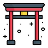 diseño de vector de puerta torii en estilo moderno