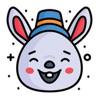 Beautifully vector design of smiling rabbit in modern style