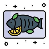 Steamed fish vector design, healthy food