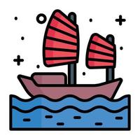 Sailboat vector design icon in modern style