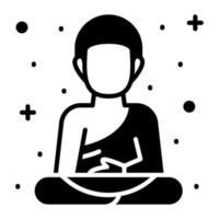 diseño vectorial de escultura de buda, icono de estilo moderno vector