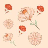 Minimal Flower Illustration Clip Art vector