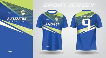 diseño de camiseta deportiva de camiseta azul verde vector