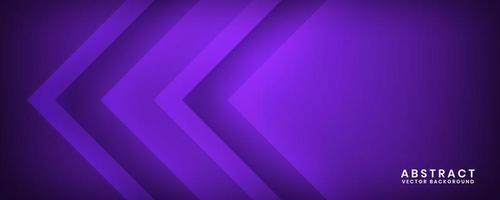 3D purple geometric abstract background overlap layer on dark space with cutout effect decoration. Minimalist graphic design element arrow style concept for banner, flyer, card, cover, or brochure vector