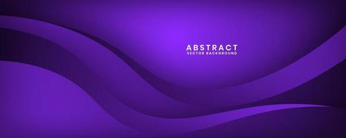 3D purple geometric abstract background overlap layer on dark space with waves effect decoration. Minimalist graphic design element cutout style concept for banner, flyer, card, cover, or brochure vector