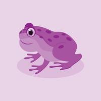 cute frog vector in purple gradient color with shadow