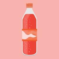 vector coke bottle with strawberry flavor