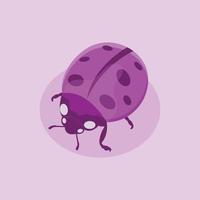 vector beetle with cute gradient purple color