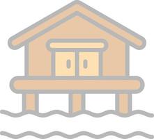 Beach House Vector Icon Design