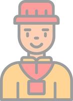 Tour Guide Man Vector Icon Design