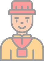 Tour Guide Man Vector Icon Design