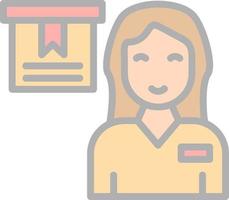 Delivery Girl Vector Icon Design