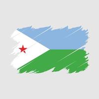 Djibouti Flag Brush Vector