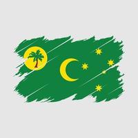 vector de pincel de bandera de islas cocos