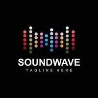 logotipo de onda de sonido y plantilla de icono de vector de tono de sonido producto de marca de música