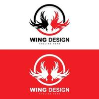 Wings Logo, Phoenix Logo, Bird Wing Vector, Template Illustration, Wing Brand Design vector