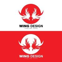 Wings Logo, Phoenix Logo, Bird Wing Vector, Template Illustration, Wing Brand Design vector