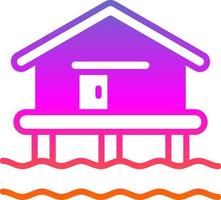 Beach House Vector Icon Design