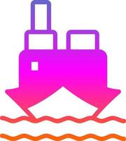 Cargo Boat Vector Icon Design