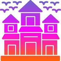 Haunted House Vector Icon Design