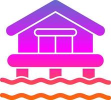 Beach House Vector Icon Design