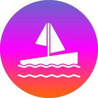 Sailing Boat Vector Icon Design