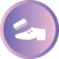 Beautiful Shoe And Brush Glyph Vector Icon