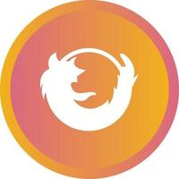 hermoso icono de glifo de vector de firefox