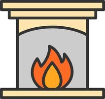 Fireplace Vector Icon Design