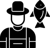 diseño de icono de vector de pescador