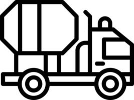 Cement Truck Vector Icon Design