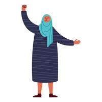 iranian woman with hand up vector