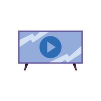 tv con boton play vector