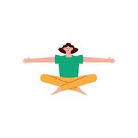 woman in lotus position vector