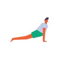 athletic man practicing yoga vector