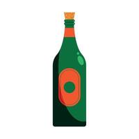 wine drink green bottle vector